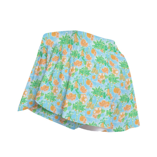 Neon Tangerine Island Palsluto - Women's Flowy Pocket Shorts