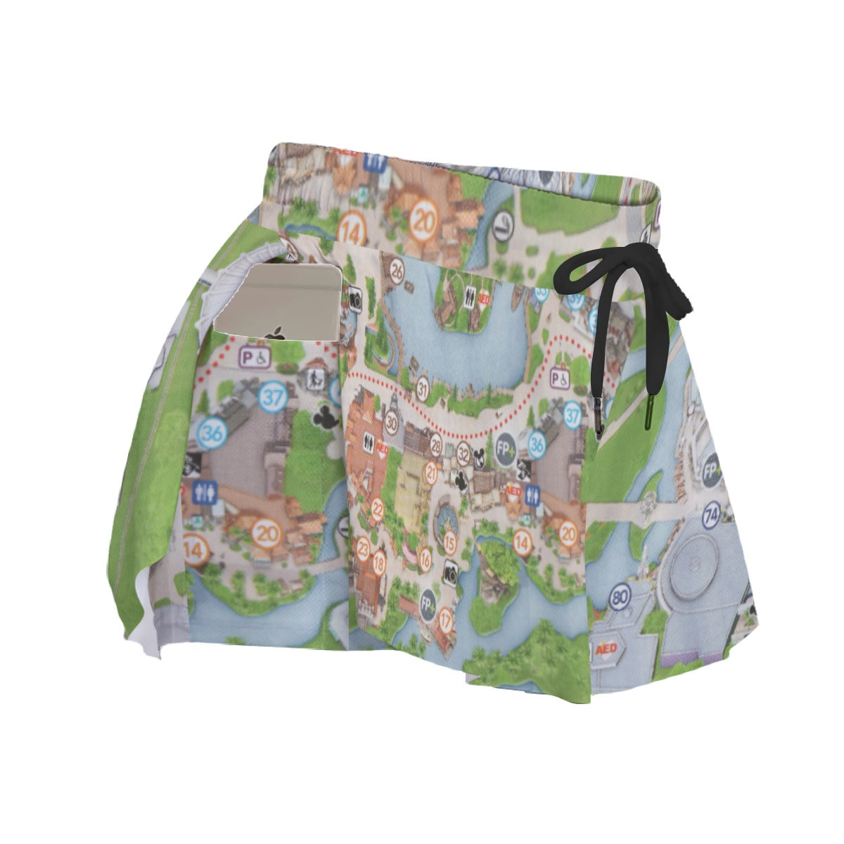 Vibrant Fantasy Park Map - Women's Flowy Pocket Shorts