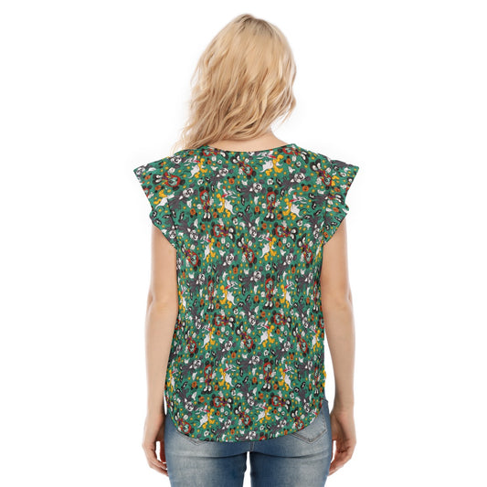 Beloved Couple as Spooky Pair - Women’s Flutter Sleeve Top