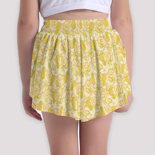 Summer Fruits - Pineapple - Girls’ Flowy Pocket Shorts