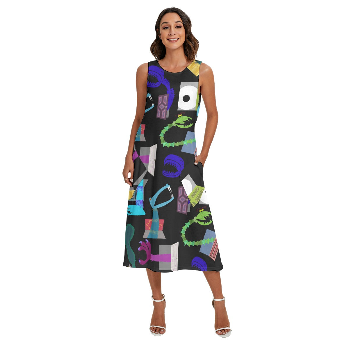 Monsters in Closets - Women’s Diagonal Pocket Midi Dress