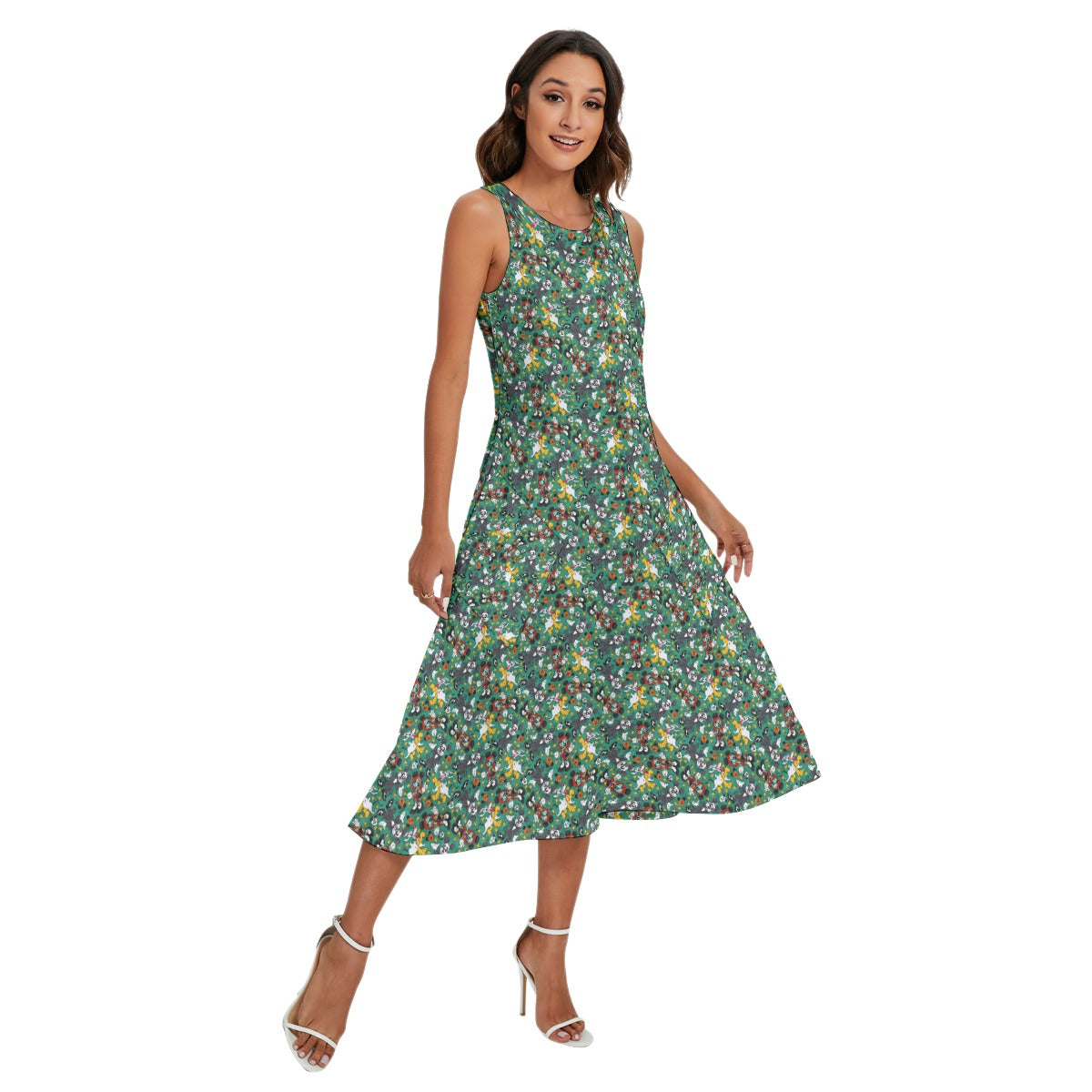 Beloved Couple as Spooky Pairp; Sally - Women’s Diagonal Pocket Midi Dress