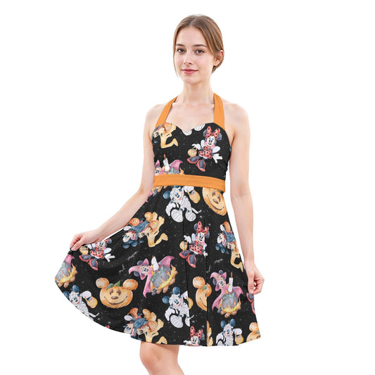 Mouse Friends Halloween Costumesumes - Women's Halter Vintage Pocket Dress