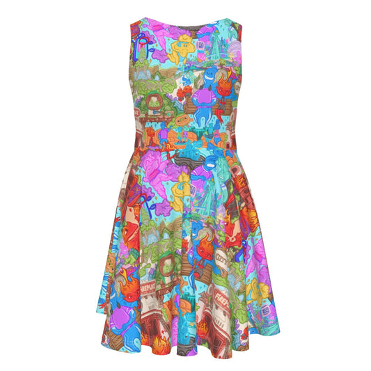 Element City Scene Collage - Kid's Sleeveless Skater Dress
