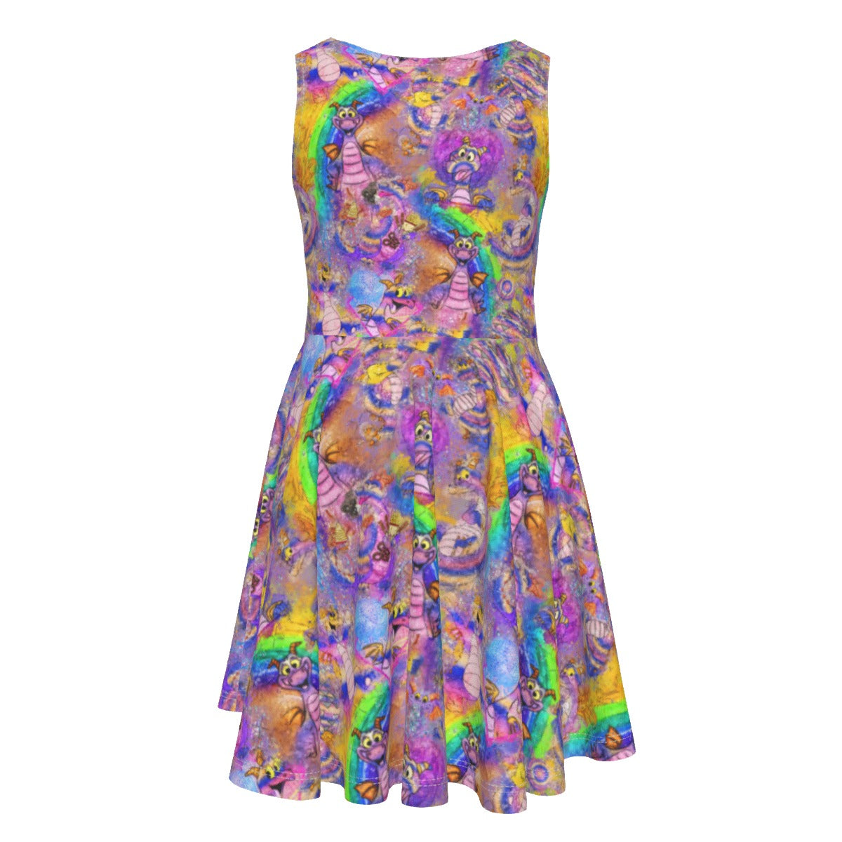 Figment Watercolor Rainbow - Kid's Sleeveless Skater Dress