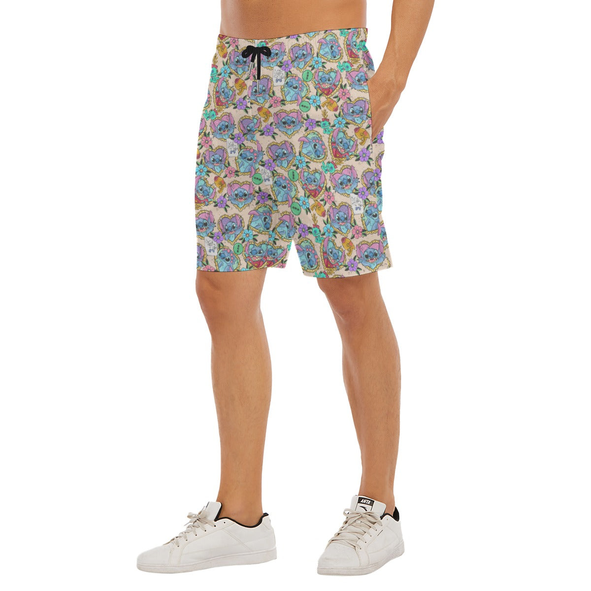Tattoo Hearts Island Mischief - Men’s Pocket Beach Shorts