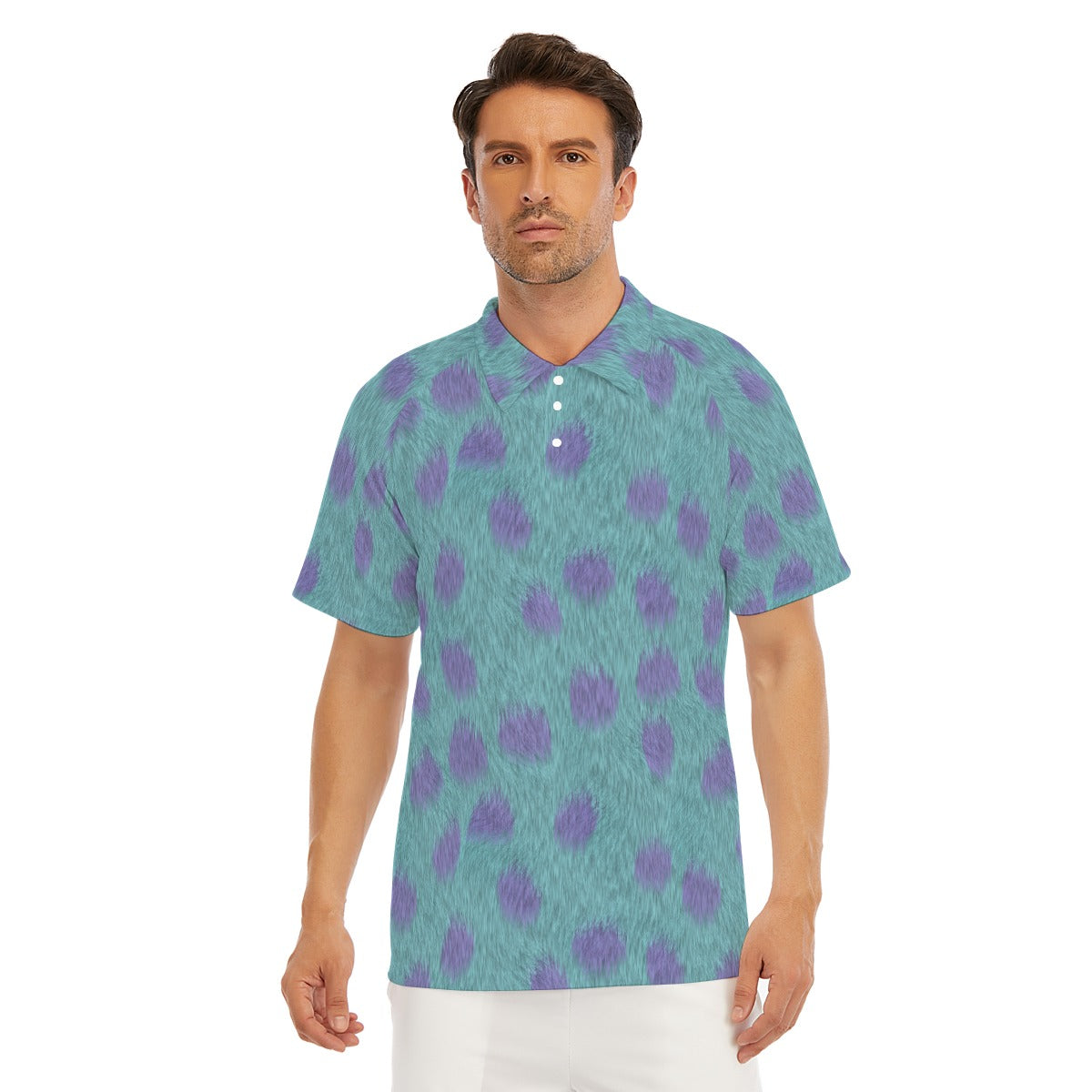 Turquoise Monster Spots - Men's Polo Shirt