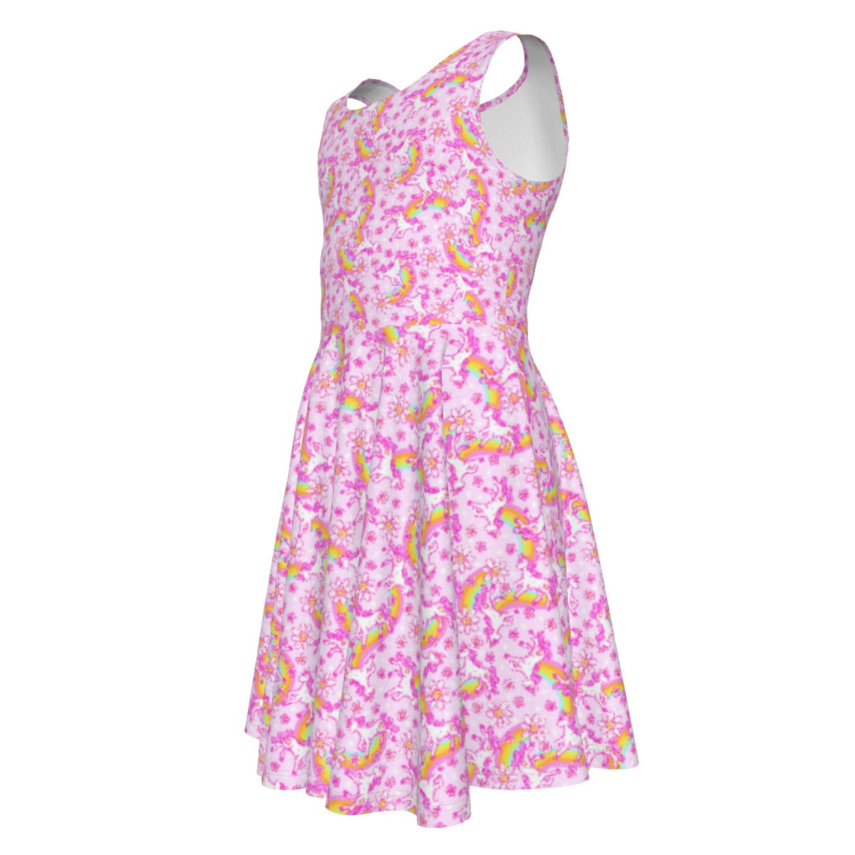 Unicorn Rainbows - Kid's Sleeveless Skater Dress
