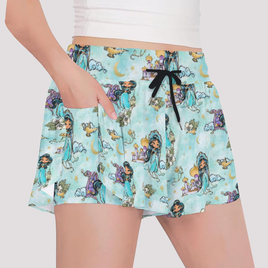 Whimsical Desert Princess - Girls’ Flowy Pocket Shorts