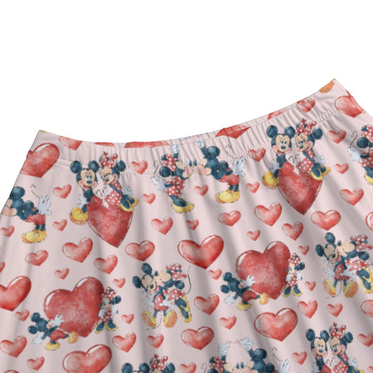 Valentine Mouse Couple - Women's Pocket Midi Skirt