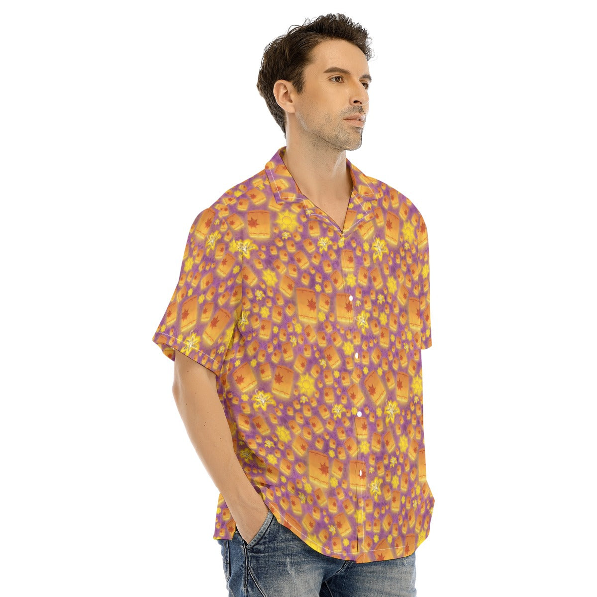 Lantern Glow Festival - Men's Hawaiian Button Up Shirt