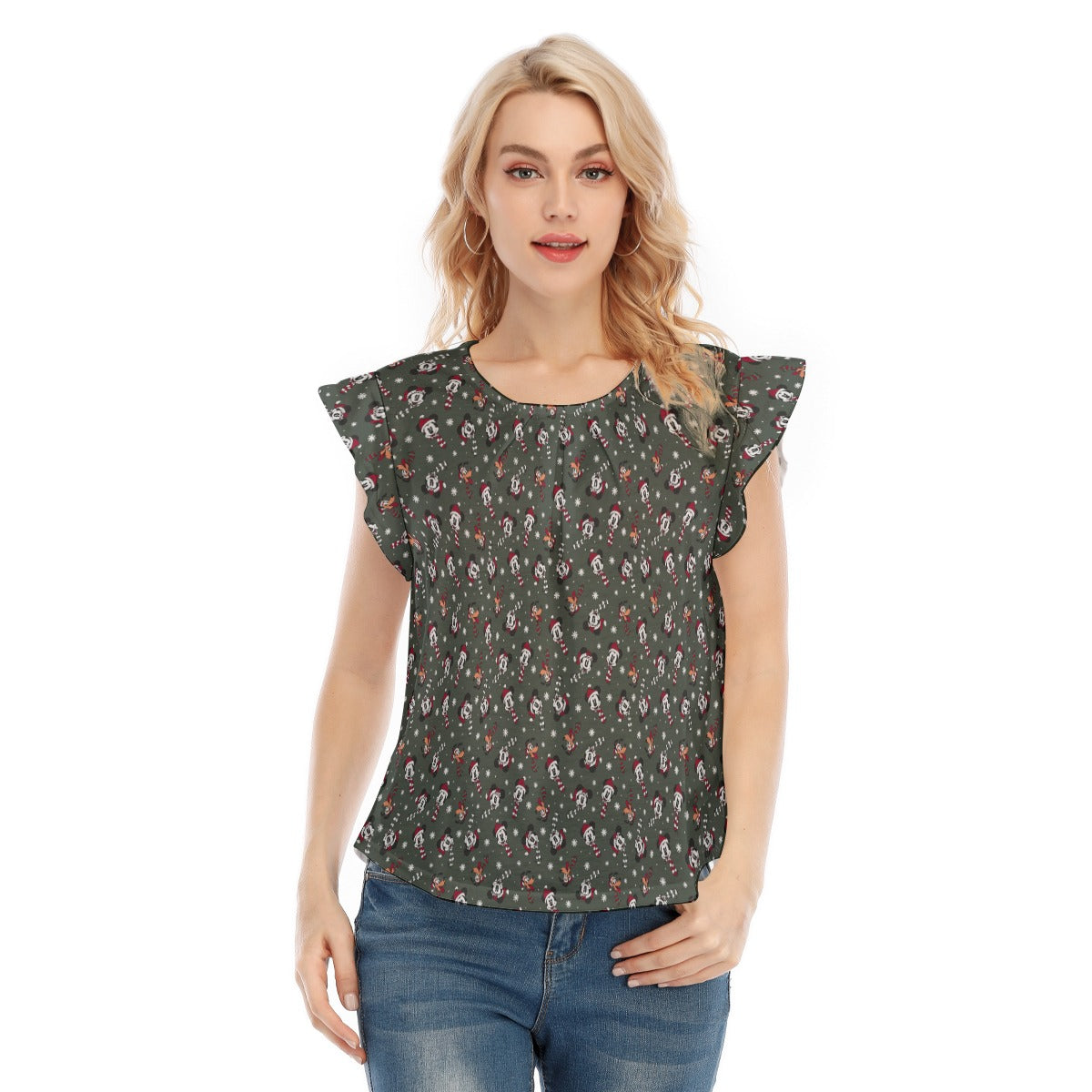 Vintage Holiday Friends - Women’s Flutter Sleeve Top