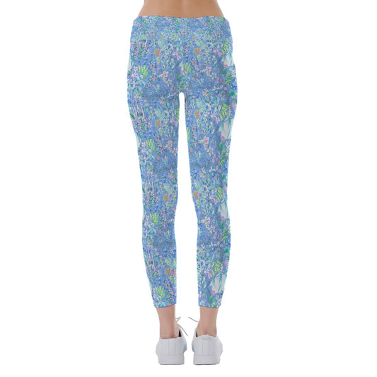 Bright Tropical Princess - Royal Beach Day - Women's Yoga Leggings