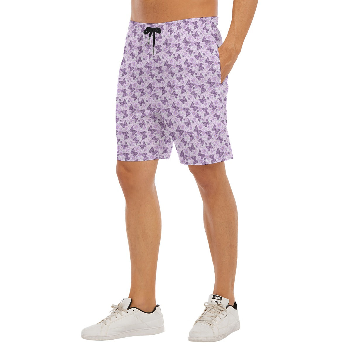 Lavender Butterflies - Men’s Pocket Beach Shorts