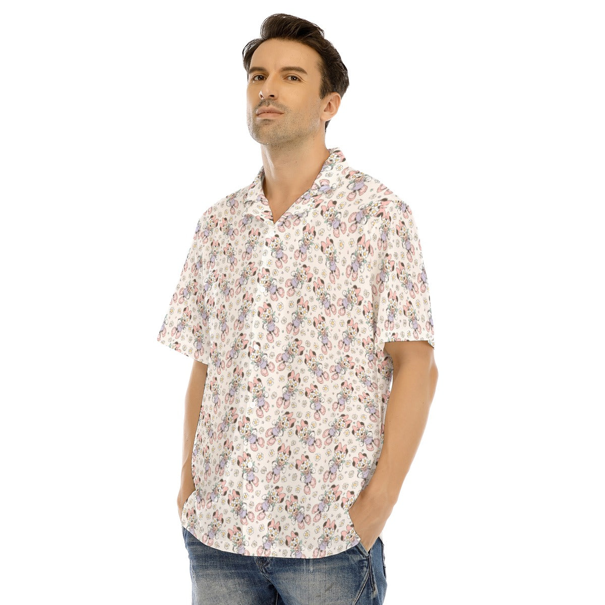 Daisy Crown Delight - Men's Hawaiian Button Up Shirt