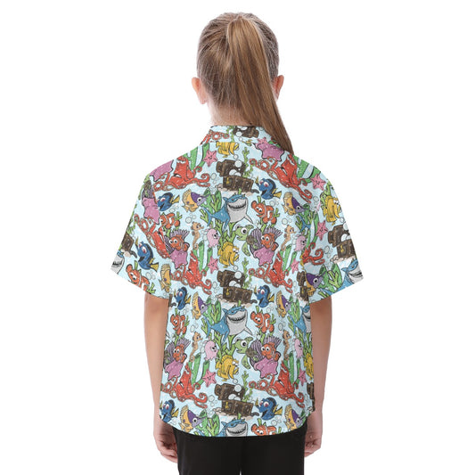 Fish Are Friends Reef - Kid's Hawaiian Button Up Shirt