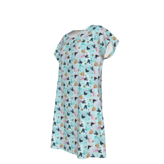 Watercolor Mermaid Mouse Ears - Women's T-Shirt Dress