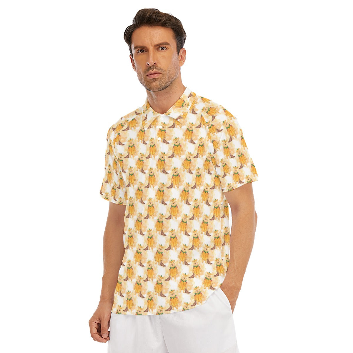 Pumpkin Bear Mischief - Men's Polo Shirt