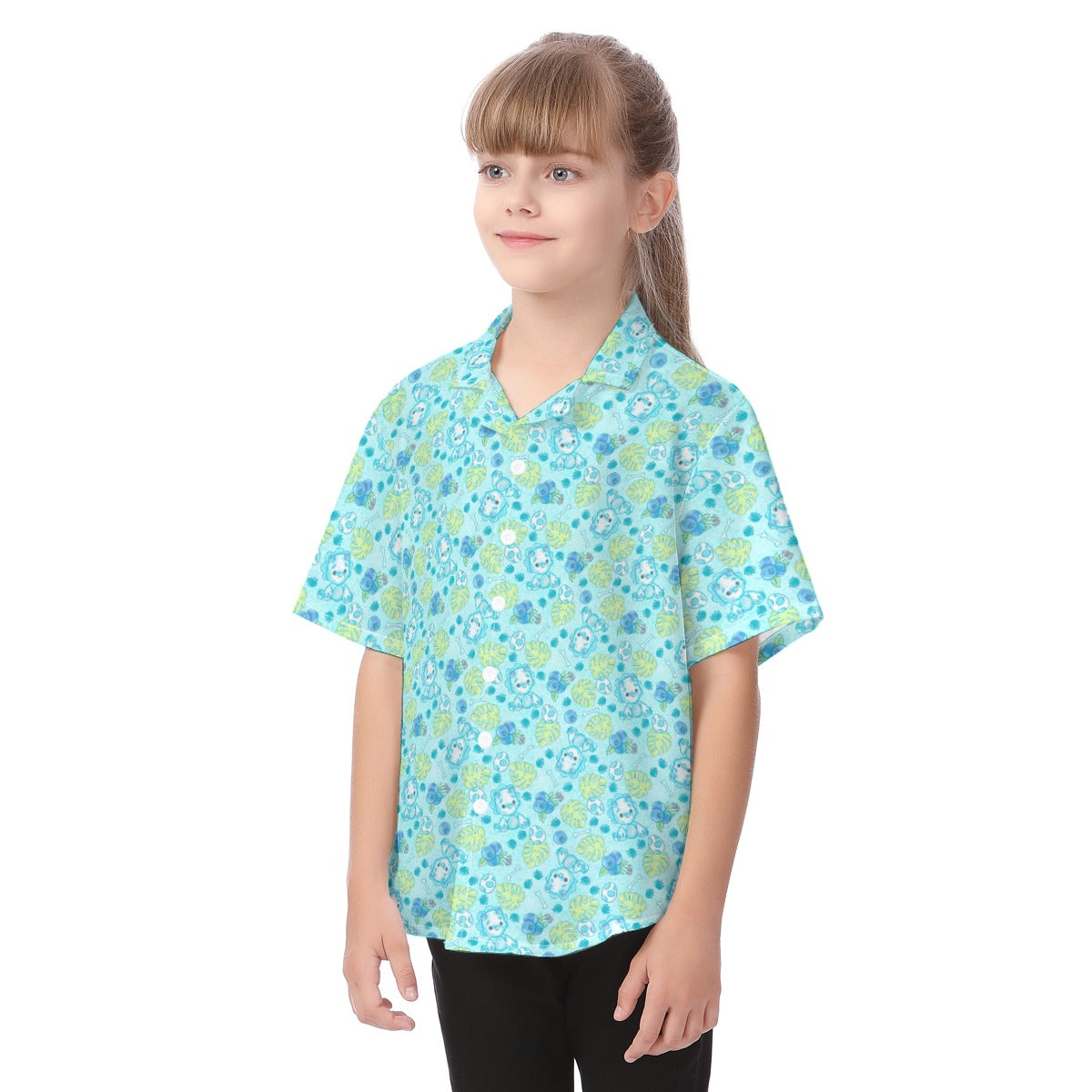 Fruitimals - Blueberry Dinosaurs - Kid's Hawaiian Button Up Shirt