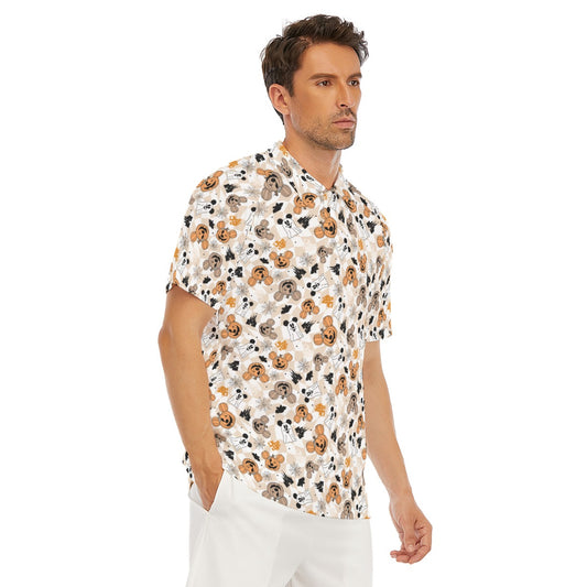 Checkered Halloween Ghosts & Pumpkins - Men's Polo Shirt