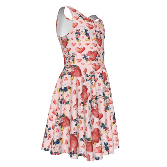 Valentine Mouse Couplennie - Kid's Sleeveless Skater Dress