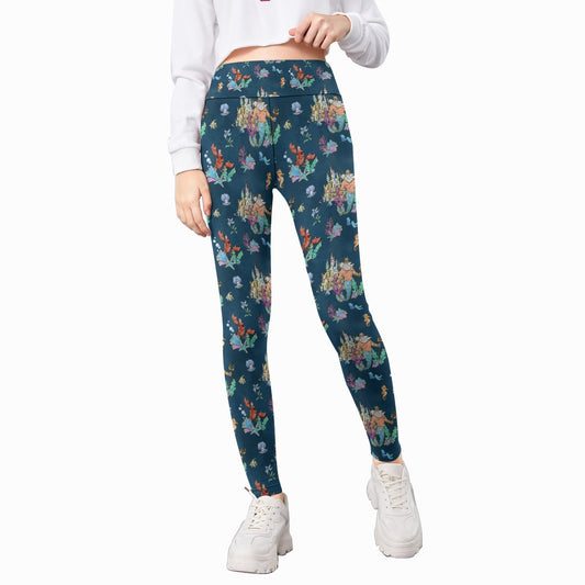 Whimsical Sea King and Crab - Kid's Leggings