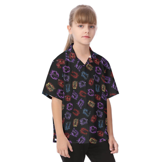 Villain Silhouettes Sparkle - Kid's Hawaiian Button Up Shirt