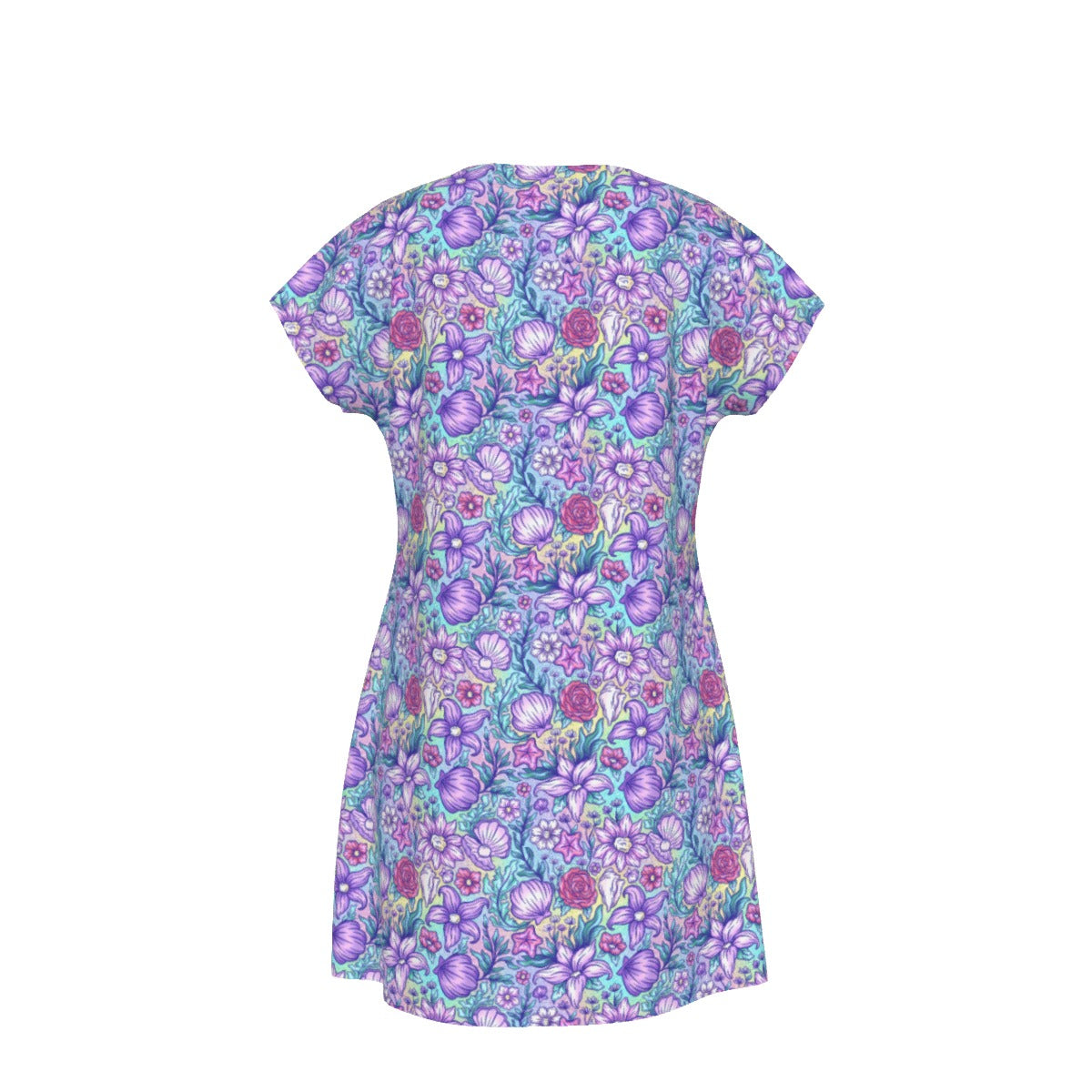Fairytale Florals – Mermaid Princess - Women's T-Shirt Dress