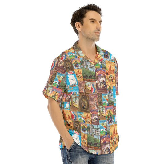 Vintage Frontier Ride Posters - Men's Hawaiian Button Up Shirt