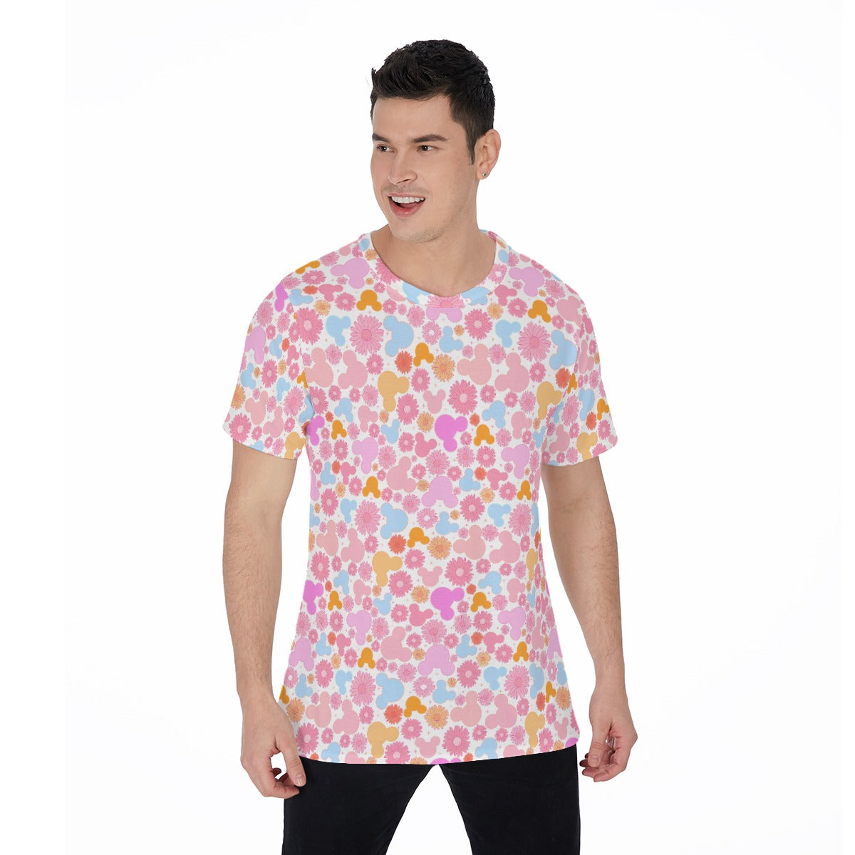 Retro Floral Mouse - Men's Short Sleeve T-Shirt