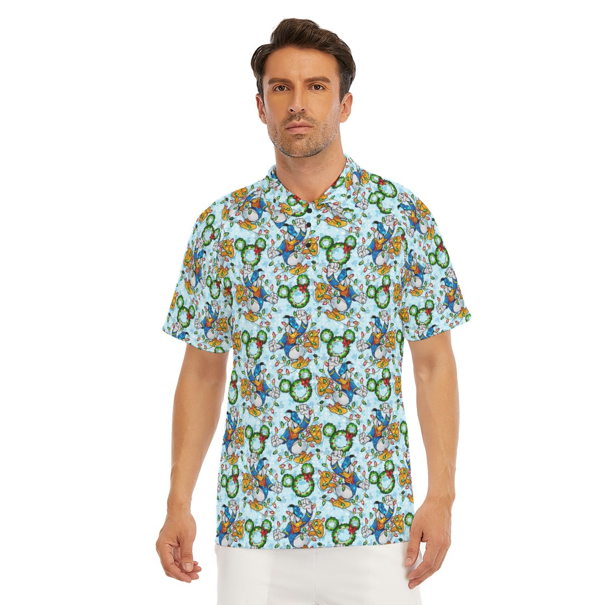 Duck’s Holiday Lights Tangle - Men's Polo Shirt