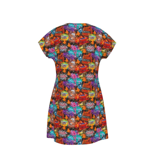 Watercolor Racing Adventure - Women's T-Shirt Dress