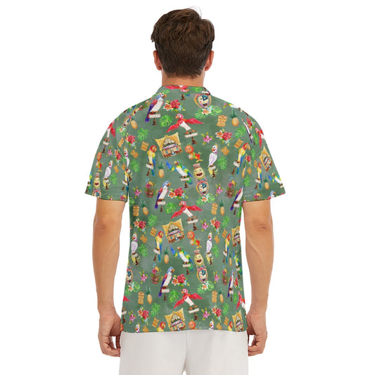 Orange Bird & Tiki Friends - Men's Polo Shirt