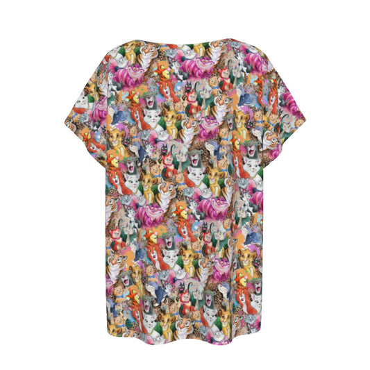Whimsical Storybook Cats - Women’s Relaxed Fit Scoop Tee
