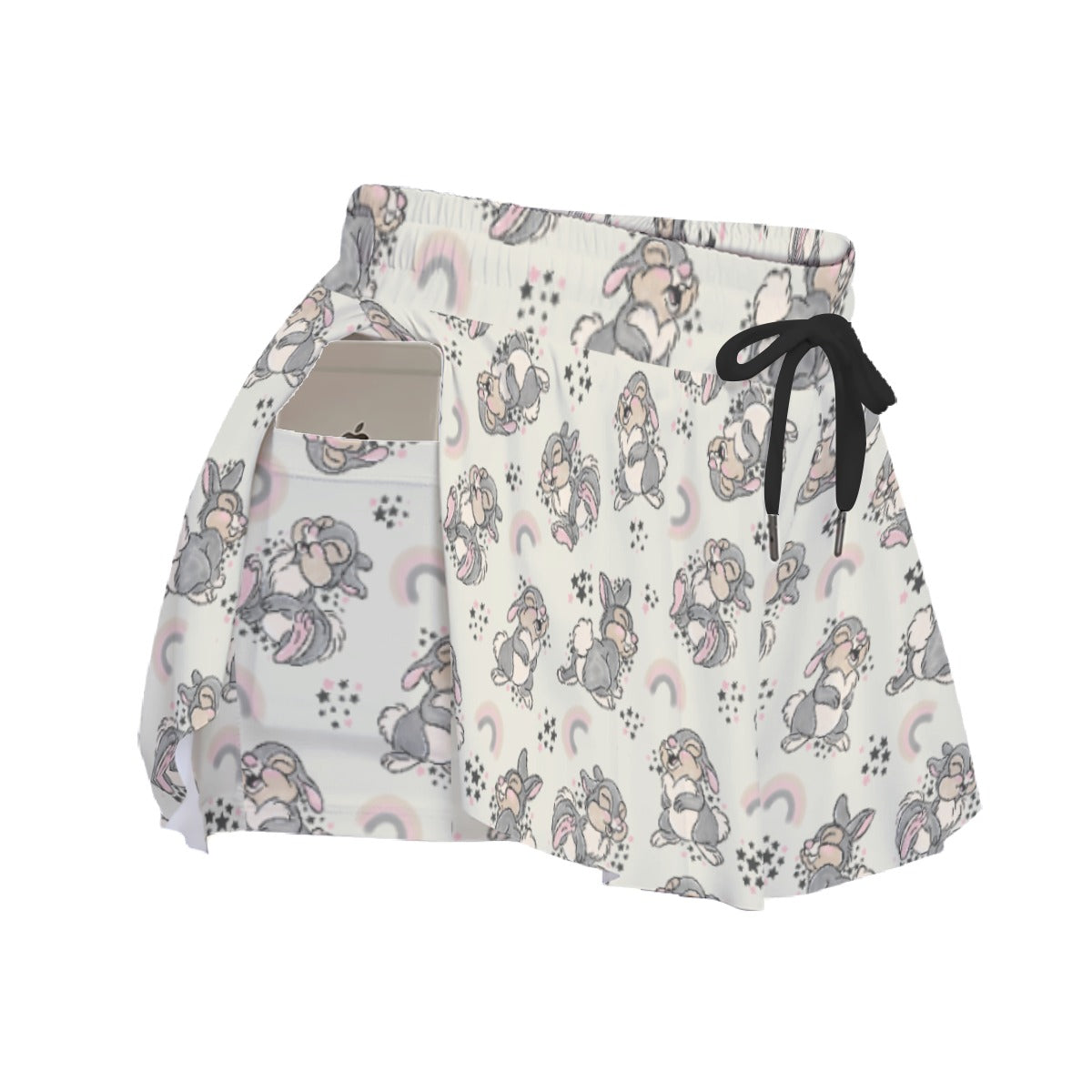 Bouncy Bunny Bliss - Women's Flowy Pocket Shorts