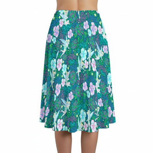 Pixie in Neon Blooms - Women’s Pocket Midi Skirt
