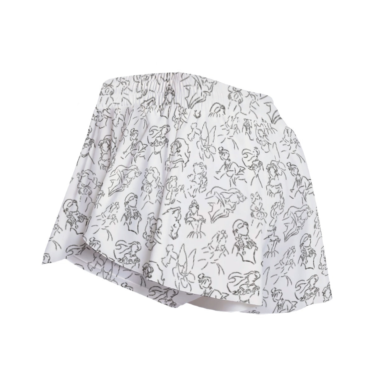 Monochrome Royal Silhouettes - Women's Flowy Pocket Shorts