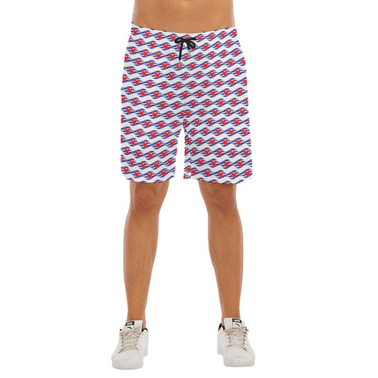 Nautical Cruise Logo Print - Men’s Pocket Beach Shorts