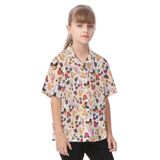 Mouse Snack Treats - Kid's Hawaiian Button Up Shirt