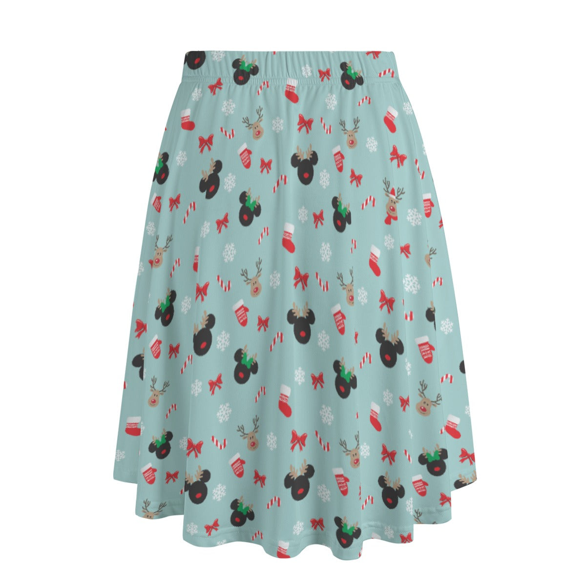 Festive Reindeer Mouse Holiday - Women’s Pocket Midi Skirt