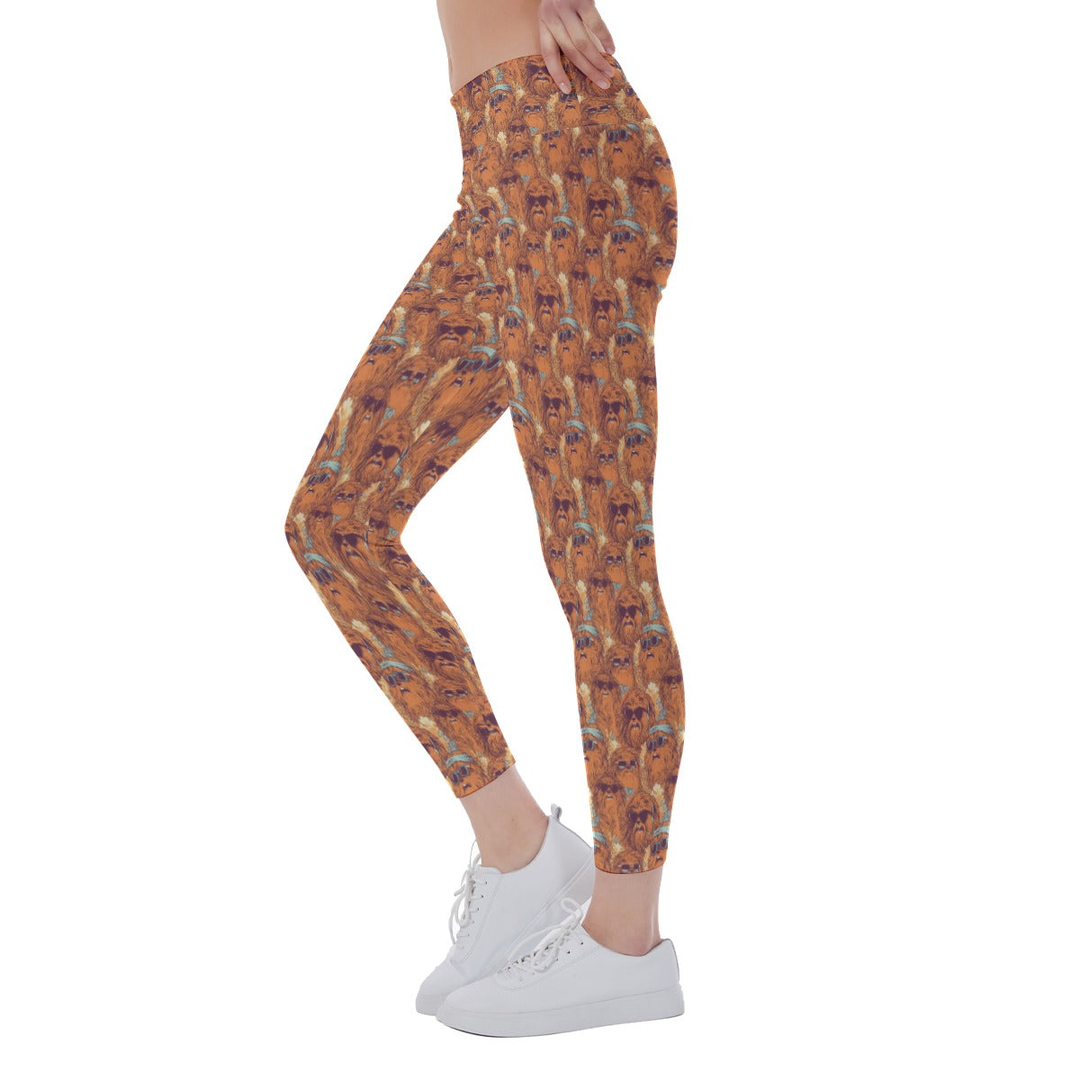 Retro Furry Friend Summer Vibes - Women's Yoga Leggings