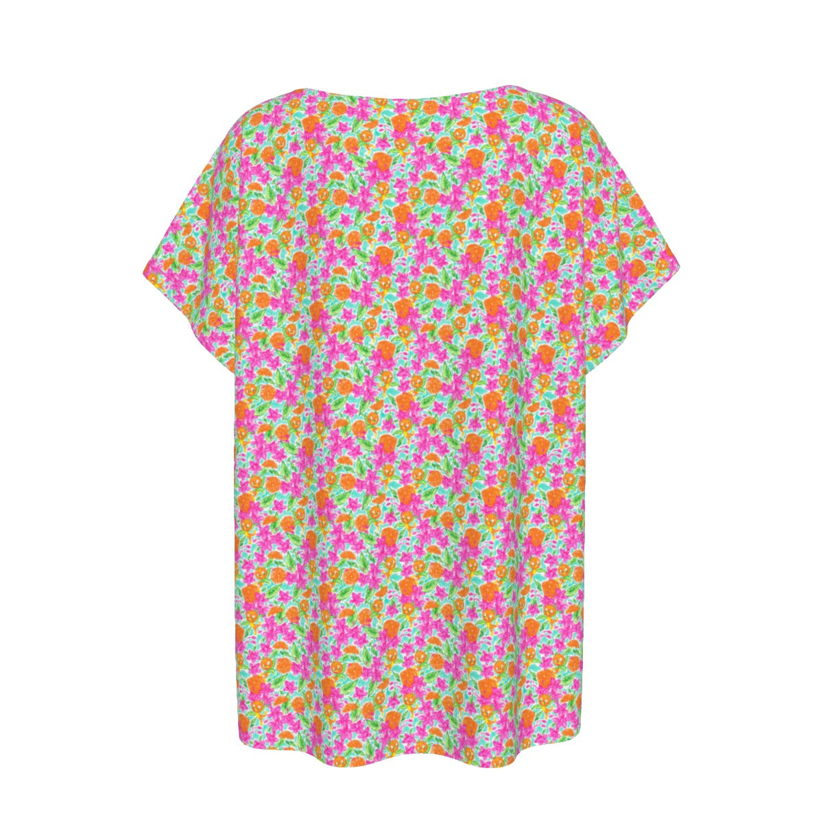 Tropical Citrus Bloom - Women’s Relaxed Fit Scoop Tee