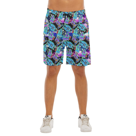 Haunting Romance Sketch - Men’s Pocket Beach Shorts