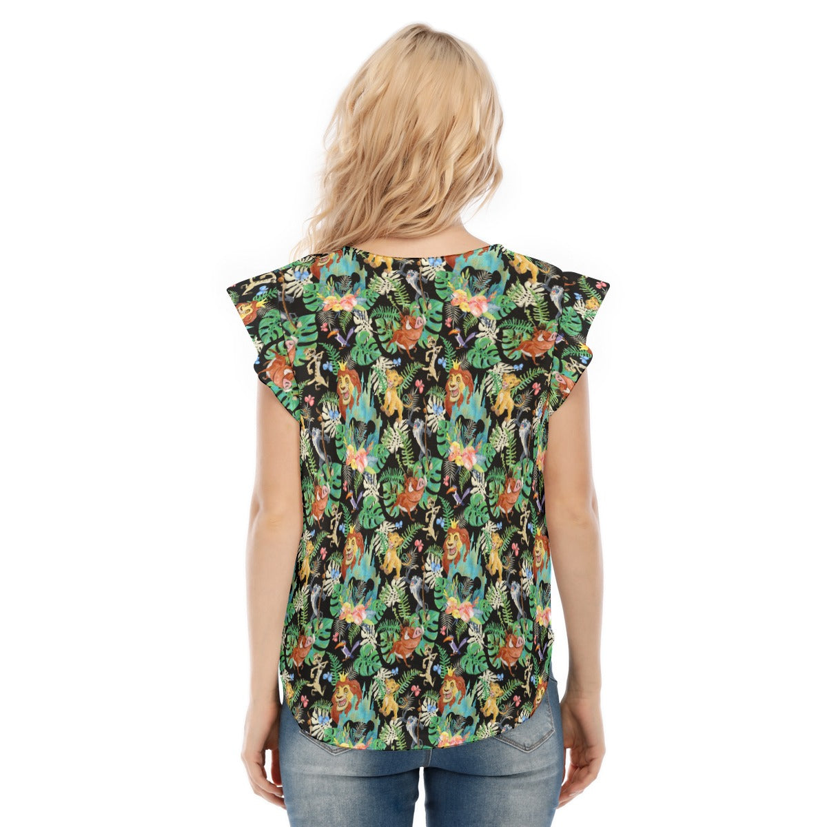 Watercolor Jungle Pride - Women’s Flutter Sleeve Top