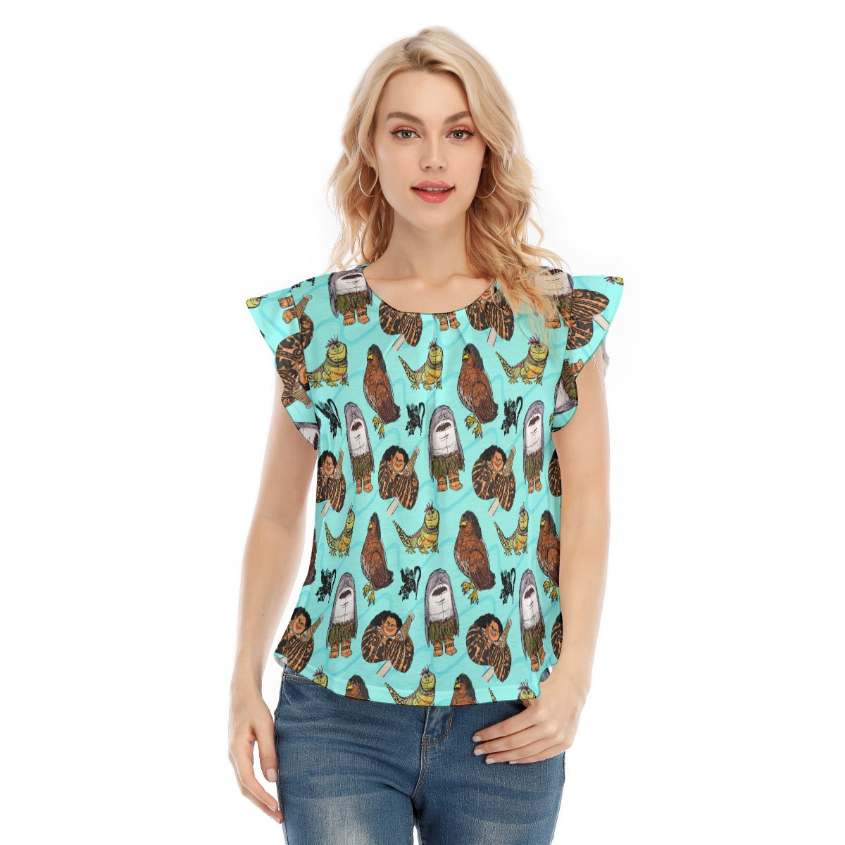Shapeshifting Island Hero - Women’s Flutter Sleeve Top