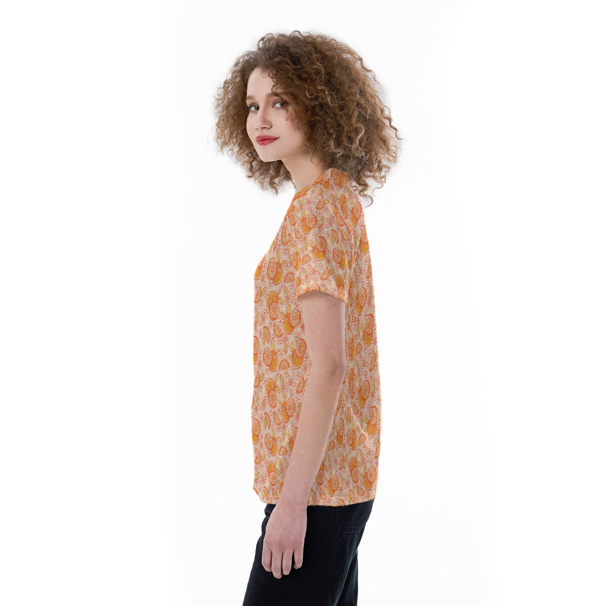 Summer Fruits - Oranges - Women's Short Sleeve V-Neck T-Shirt