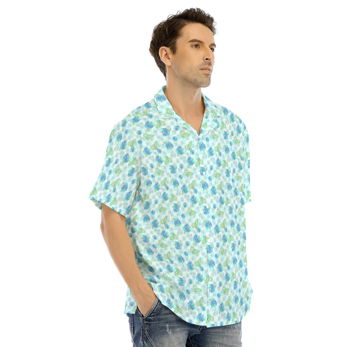 Summer Fruits - Blueberry - Men's Hawaiian Button Up Shirt