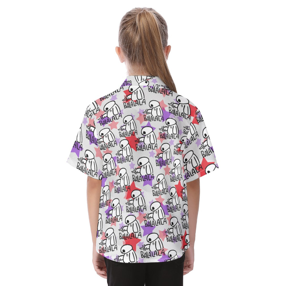 White Robot Balala - Kid's Hawaiian Button Up Shirt