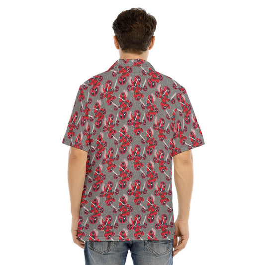 Superhero Stitch - Red Masked Hero - Men's Hawaiian Button Up Shirt