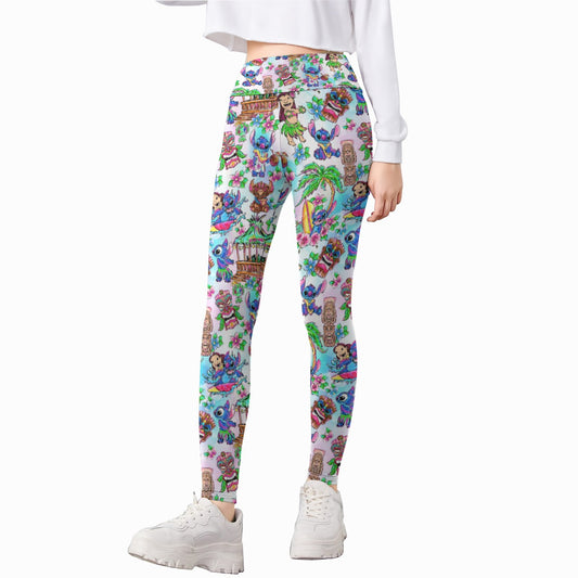 Bright Island Chaos Hand Drawn - Kid's Leggings